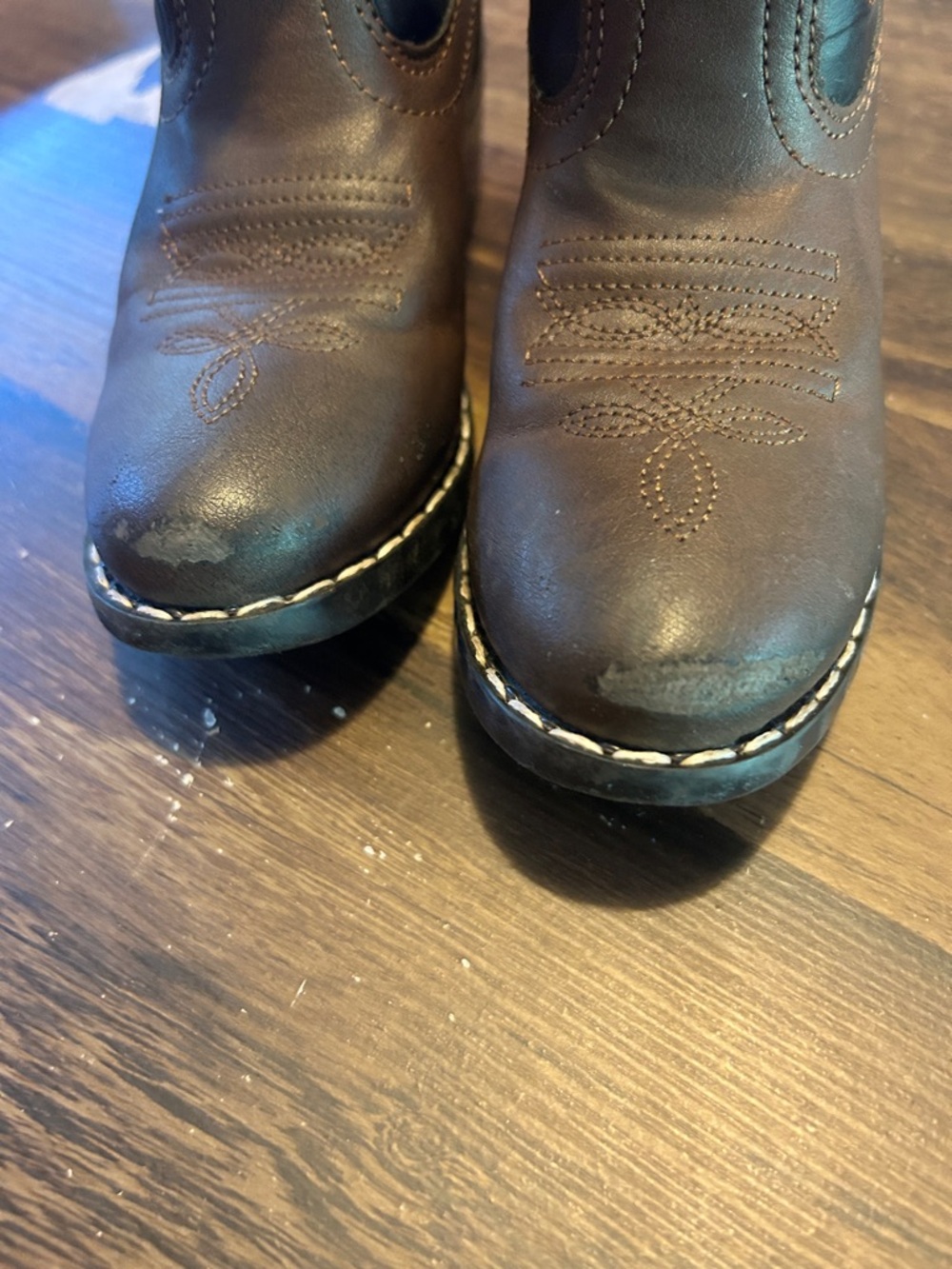Toddler Brown Leather Slip-On Boots - Classic Pull-On Style